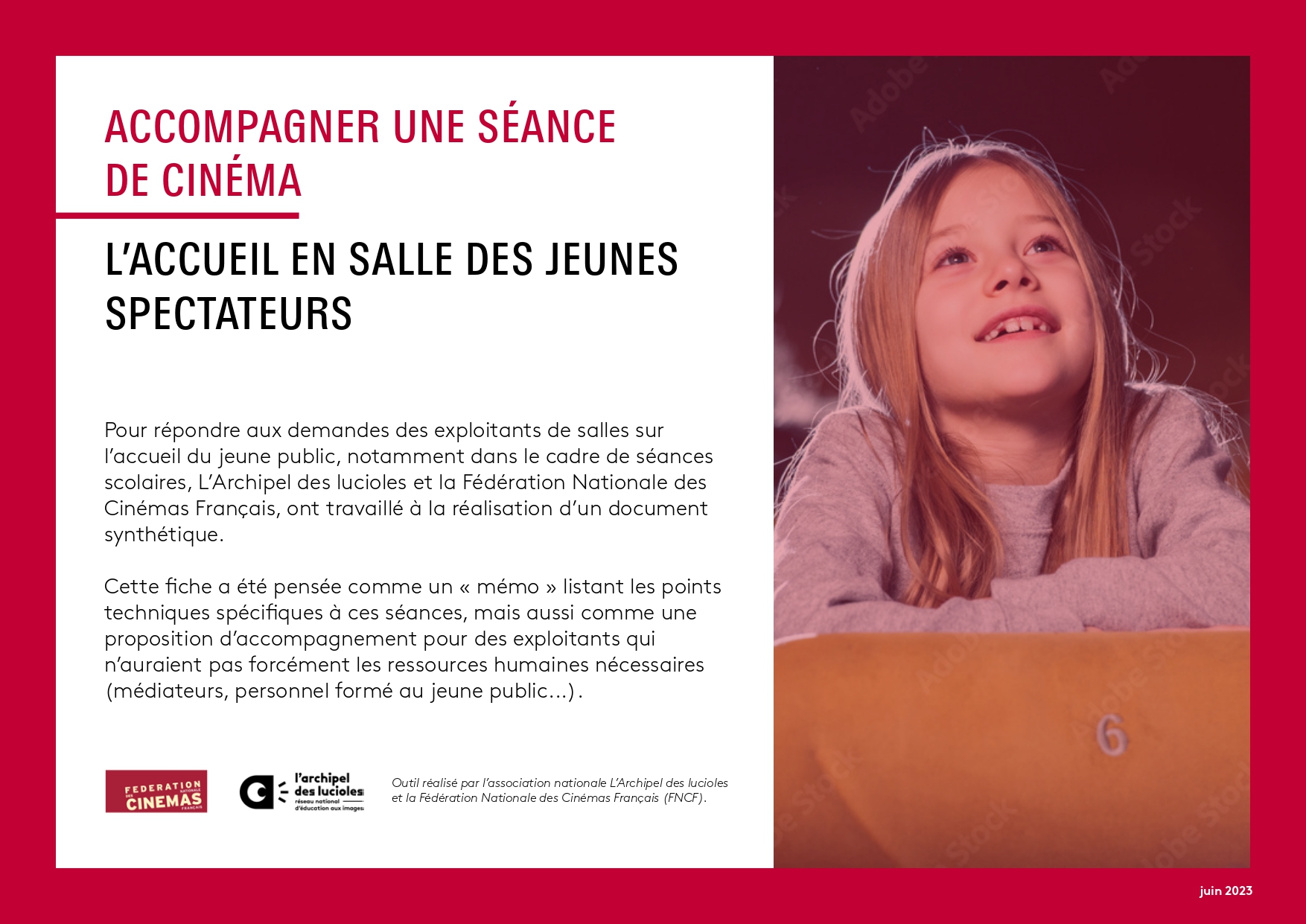 Fiche outils "Accueil des jeunes spectateurs en salle de cinéma"